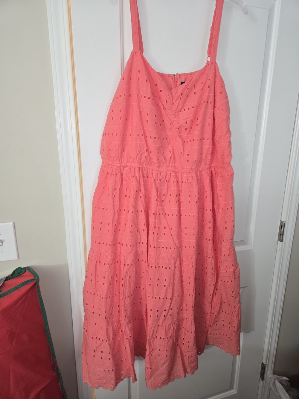 Lane Bryant Coral Pink Eyelet Midi Sundress - Picture 2 of 3